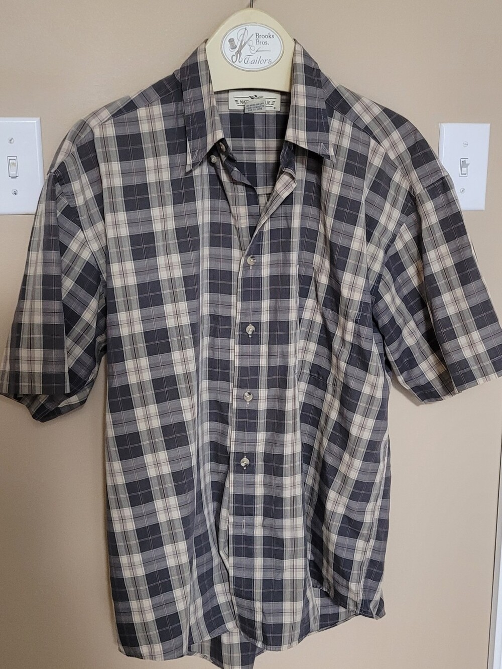 💚10 for $10💚 Bundle and save  Plaid Button-Down Shirt in Gray and Tan